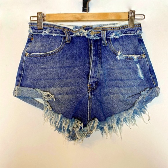 Millennial Pink Shorts Cut Off High Rise Jean - Picture 7 of 7